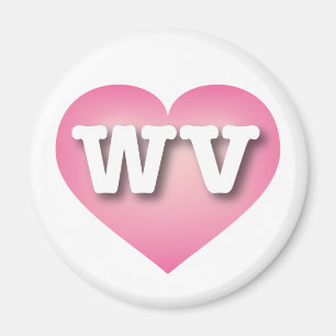 West Virginia Pink Fade Heart - I Liebe WV Magnet