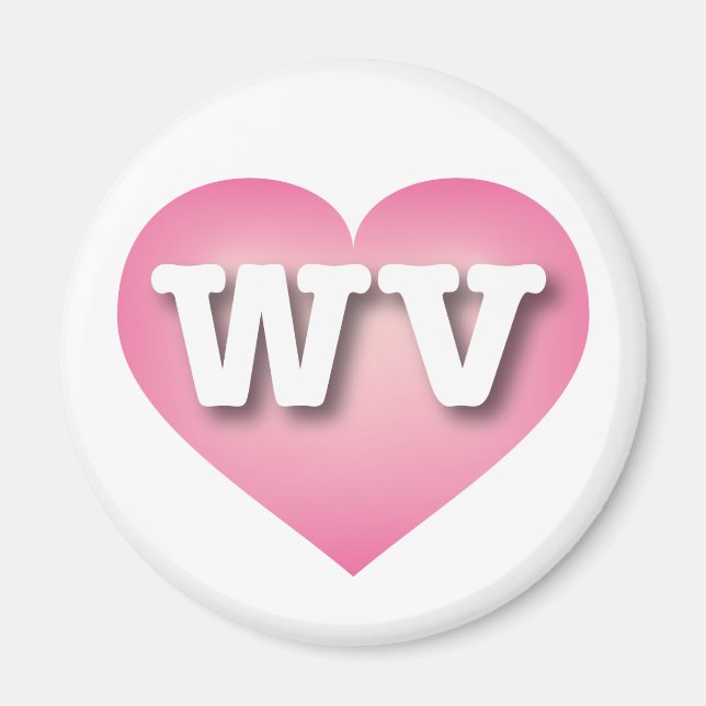 West Virginia Pink Fade Heart - I Liebe WV Magnet (Vorne)