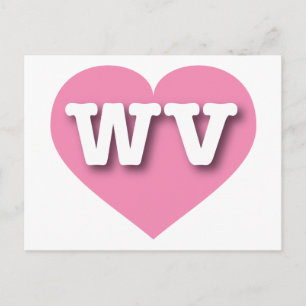 West Virginia Pink Fade Heart - I Liebe WV Postkarte