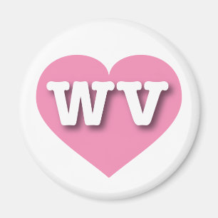 West Virginia Pink Heart - I Liebe WV Magnet