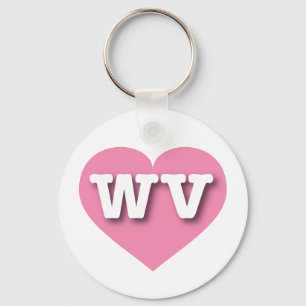 West Virginia Pink Heart - I Liebe WV Schlüsselanhänger
