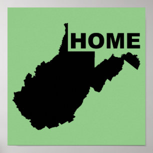 West Virginia Poster Schild für Zuhause außerhalb 