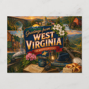 West Virginia Postkarte
