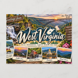 West Virginia Postkarte