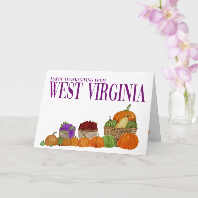 West Virginia Pumpkins Erntedank Card Karte (Orchidee)
