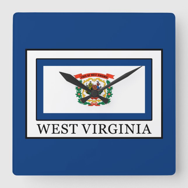 West Virginia Quadratische Wanduhr (Vorderseite)