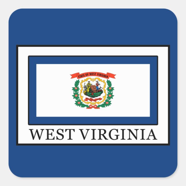 West Virginia Quadratischer Aufkleber (Vorderseite)