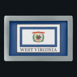 West Virginia Rechteckige Gürtelschnalle<br><div class="desc">West Virginia</div>