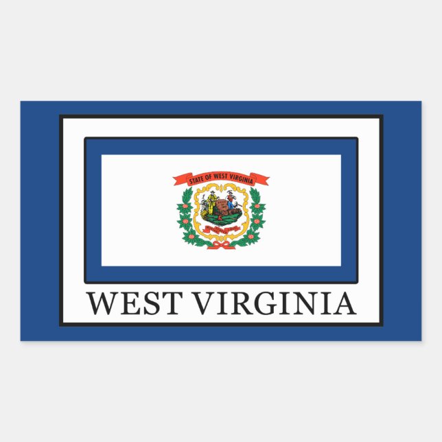 West Virginia Rechteckiger Aufkleber (Vorderseite)