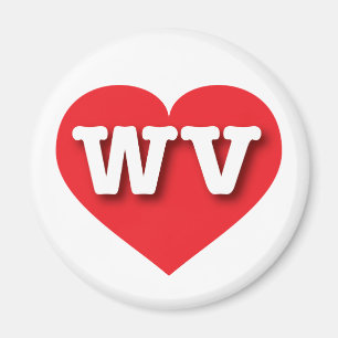 West Virginia Red Heart - I Liebe WV Magnet