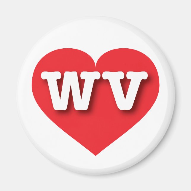 West Virginia Red Heart - I Liebe WV Magnet (Vorne)
