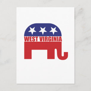 West Virginia Republikaner Elephant Postkarte