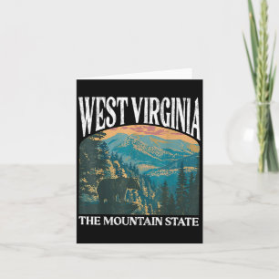 West Virginia Retro-Bär-Berg-Grafik  Karte
