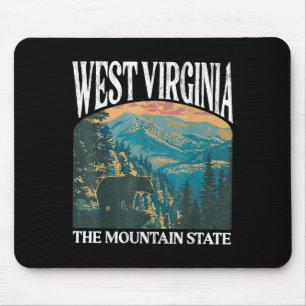 West Virginia Retro Bear Mountain Graphic Mousepad
