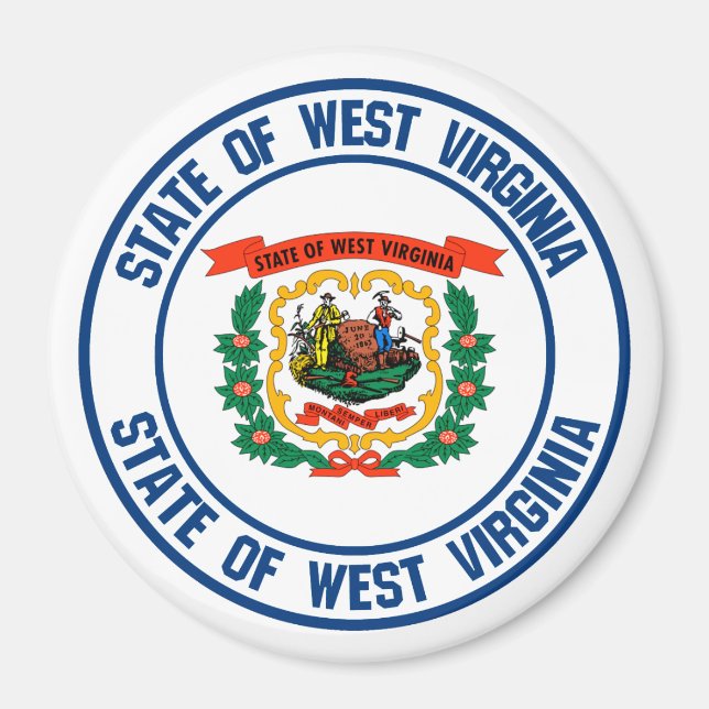 West Virginia Round Emblem Magnet (Vorne)