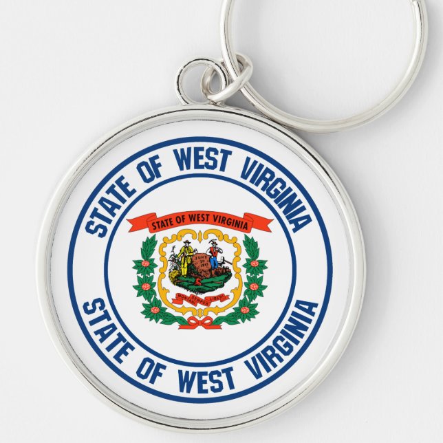 West Virginia Round Emblem Schlüsselanhänger (Vorne)