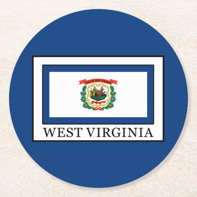 West Virginia Runder Pappuntersetzer (Vorderseite)