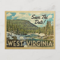 West Virginia Save the Date Mountains River Snow