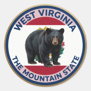West Virginia Schwarzbär-Emblem 🐻 Runder Aufkleber