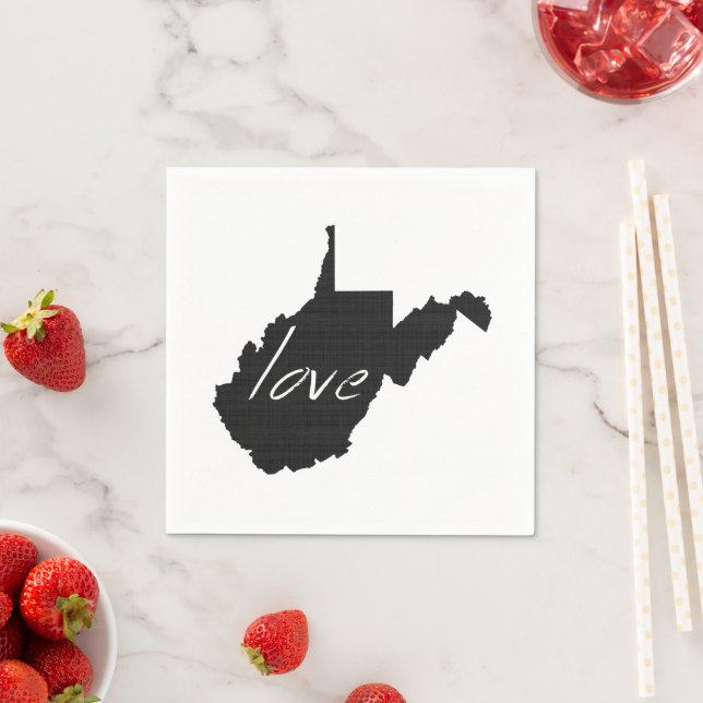 West Virginia Shaped Chalkboard Virginia Liebe Serviette (Beispiel)