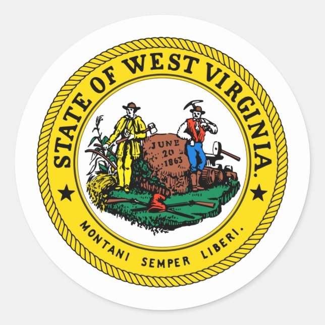 West Virginia Siegel, Siegel West Virginia Sticker (Vorderseite)