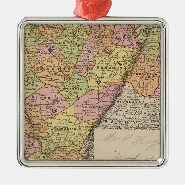 West Virginia Silbernes Ornament (Vorne)