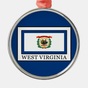 West Virginia Silbernes Ornament