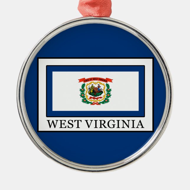 West Virginia Silbernes Ornament (Vorne)