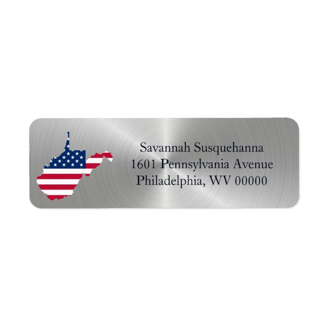 West Virginia Silver American Flag Patriotic (Vorne)