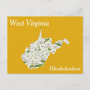 West Virginia Staat Blume Collage Map Postkarte
