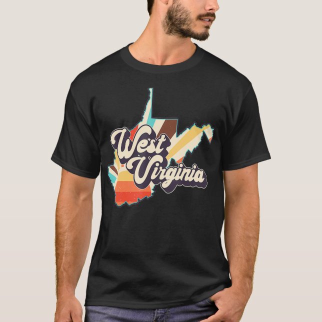West Virginia Staat Country Retro lustig  T-Shirt (Vorderseite)