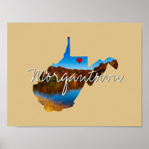 West Virginia Staat Foto Einfügen und Ortsname Poster