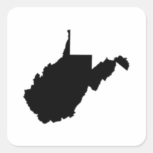 West Virginia Staat Kontur Quadratischer Aufkleber