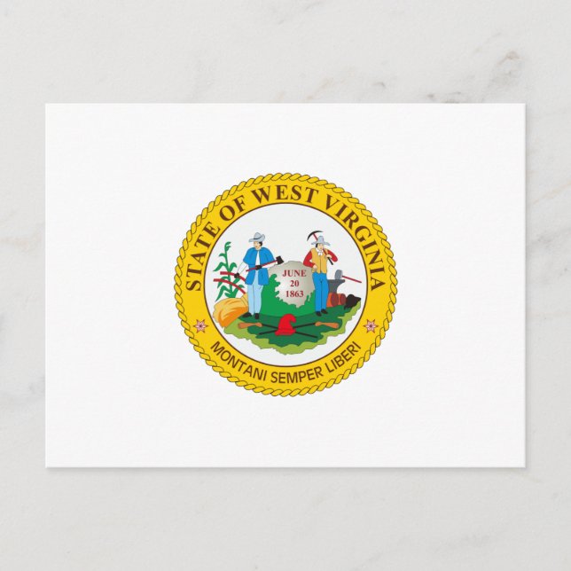 West Virginia Staat Siegel Postkarte (Vorderseite)