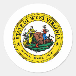 West Virginia Staat Siegel Runder Aufkleber