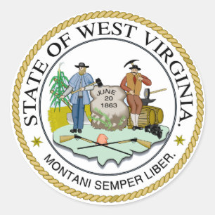 West Virginia Staat Siegel Runder Aufkleber