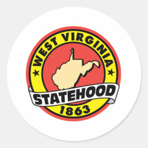West Virginia Staatsgründung 1863 Runder Aufkleber
