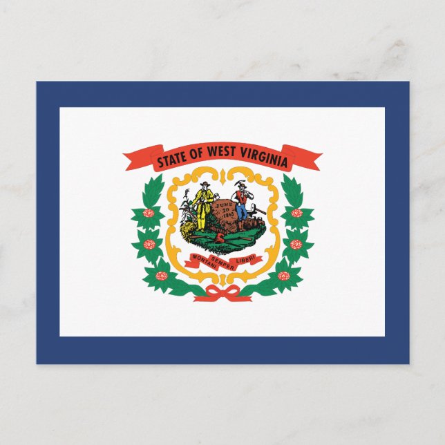 West Virginia State Flag Mountaineer Freedom Postkarte (Vorderseite)