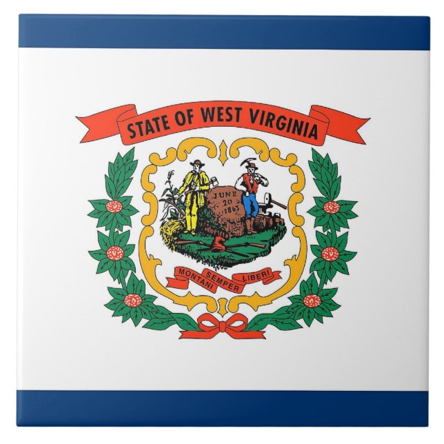 West Virginia State Flag Tile Fliese (Vorderseite)