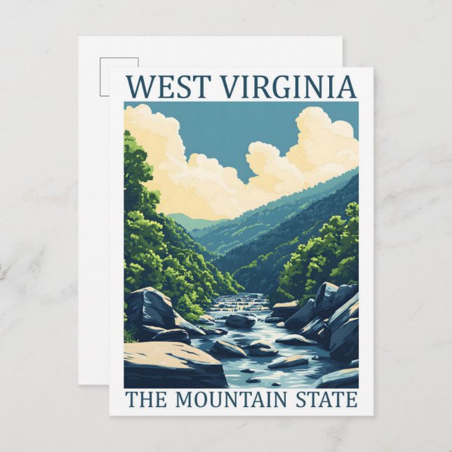 West Virginia the Mountain Staat USA Travel Place Postkarte (Vorne/Hinten)