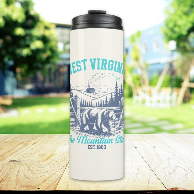 West Virginia The Mountain State Thermosbecher (Von Creator hochgeladen)
