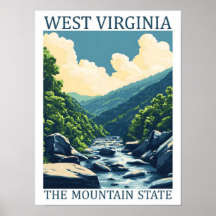 West Virginia the Mountain State USA Reiseort Poster