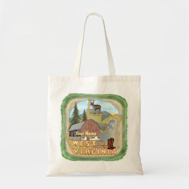 West Virginia Tote Bag Tragetasche (Vorne)