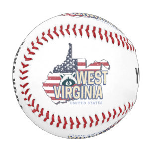 West Virginia United Staaten Retro Map Vintag USA Baseball
