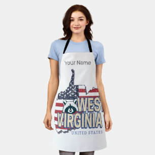 West Virginia United Staaten Retro Map Vintag USA Schürze