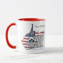 West Virginia United Staaten Retro Map Vintag USA