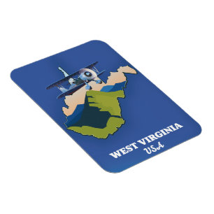 West Virginia USA Karte Magnet
