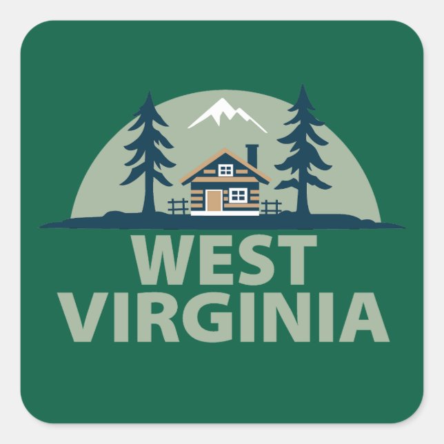 West Virginia, USA Quadratischer Aufkleber (Vorderseite)