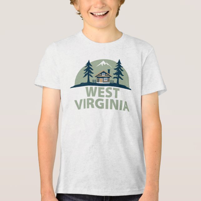 West Virginia, USA Tri-Blend Shirt (Vorderseite)