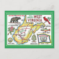 West Virginia Vintag Postcard